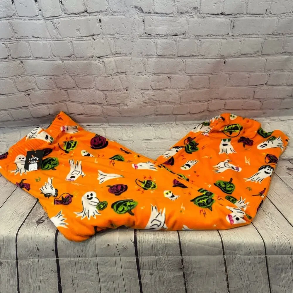 Target Hyde & EEK Fleece Orange Halloween Pajama Pants - Picture 1 of 4